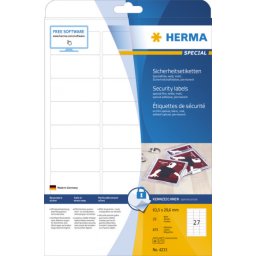 Herma sigurnosne etikete 63x29 A4/27 1/25 bela ( 02H4233 )