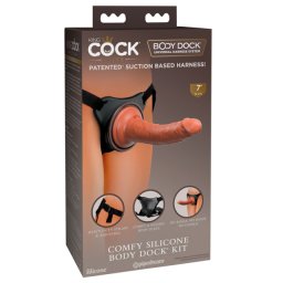 Strap on sa silikonskim dildom 18cm King Elite Silicone Body Dock Kit