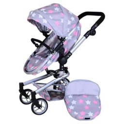 Kolica za lutke Boonk Star Grey Pink 909443
