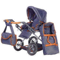 Knorr Toys RUBY Tamno plava kolica za lutke 2u1 - stabilna i moderna 631306