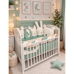 Ready Posteljina Friends sa pletenicom - Zelena