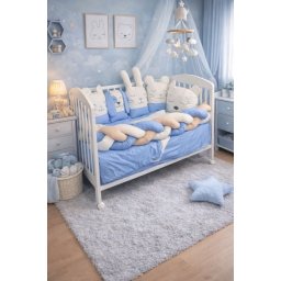 Ready Posteljina Friends sa pletenicom - Plava