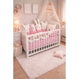 Ready Posteljina Friends sa pletenicom - Roze