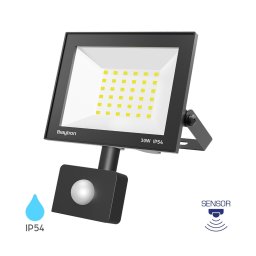 LED reflektor 30W hladno beli crni sa senzorom za spoljašnju upotrebu