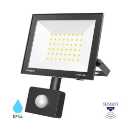 LED reflektor 50W hladno beli crni sa senzorom za spoljašnju upotrebu