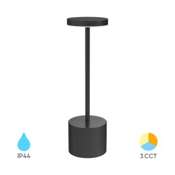 LED stona lampa Luxe 1 punjiva crna