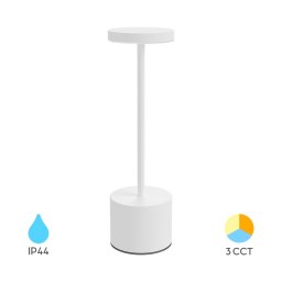 LED stona lampa Luxe 1 punjiva bela