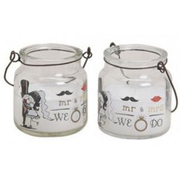 Sveća u teglici mr & mrs 6cm ( 14051 )