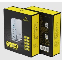 Gembird USB Type-CF 15-in-1 multi-port adapter A-CF-COMBO15-01 (USB hub, Type-CF, HDMI, DP, LAN,3,5)