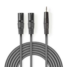 Balansirani Audio Kabl 2x XLR muški na 3.5mm stereo džek - 3m