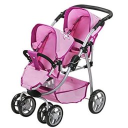 Knorr Toys MILO Twin kolica za lutke - kolica sa podesivom ručkom i rotacijom sedišta UMA Unicorn 164743