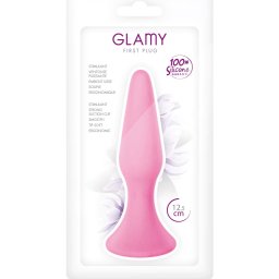 Silionski analni plug Glamy First Pink M