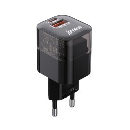 PUNJAČ BEZ KABLA SUPERIOR SU-P105 30W SUPER FAST USB-A + USB-C CRNI P1220