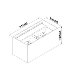 LED SVETILJKA A310/2 ZIDNA 24W 3000K IP54 CRNA