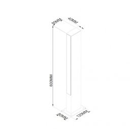 LED SVETILJKA 0221D-600 STUBNA 11W 3000K IP65 SIVA