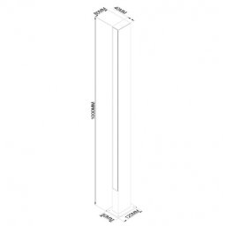 LED SVETILJKA 0221D-1000 STUBNA 17W 3000K IP65 SIVA