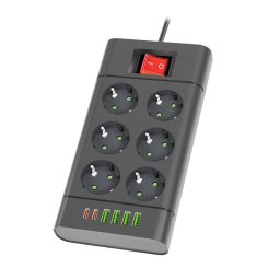 Razvodnik sa 6 mesta 2m 1.5mm2+pr. 4xUSB+2xtip C EL120