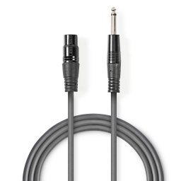Audio kabl XLR ženski na 6.35mm džek (mono) - 5m