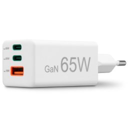 Brzi punjac GaN, 2x USB-C PD, 1x USB-A QC, 65W