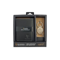 Guiness Gift box: kožna futrola za kartice 100x80 mm i otvarač za flaše JBGNGS 06 crna ( 16NMBSG06B )