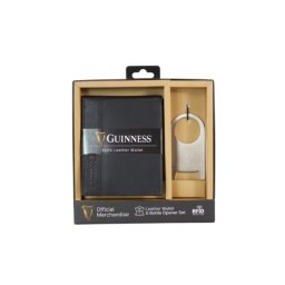 Guiness Gift box: novčanik muški kožni 120x90x20 mm i otvarač za flaše GS04 crna ( 16NMBGS04B )