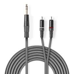 Stereo Audio Kabl 6.35mm na 2x RCA (Činč) - Metalni konektori - 1.5m