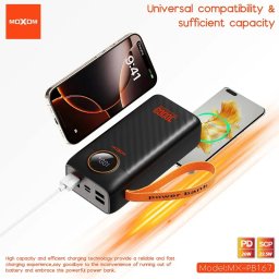 Power Bank Moxom MX-PB167 fast 20W PD+22.5W 30000mAh 3A crni