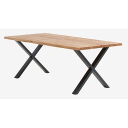 Trpezarijski sto 95x200 cm natur hrast/crna