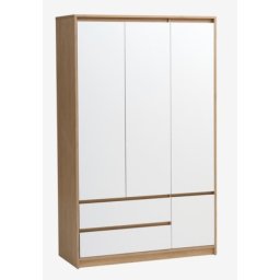 Ormar 119x193 bela/n.hrast