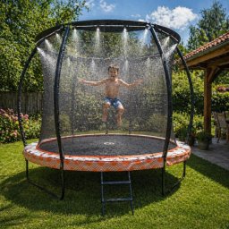 Vodena Trambolina sa Prskalicama 244cm Magic Moow zaštitna mreža i merdevine