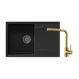 Set Granitna sudopera Florentina Tivoli 740 sa zlatnom slavinom