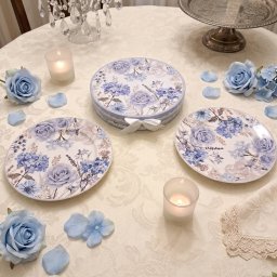 TANJIR DEZERTNI SET 2/1 OP25437 PLAVO CVEĆE 19 CM WY