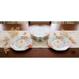 TANJIR DEZERTNI SET 2/1 OP25449 PASTEL PLAVI LOVE 19 CM WY