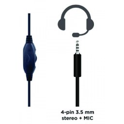 GHS-05-B Gembird Stereo gejmerske slusalice sa mikrofonom+volume kontrolom 3.5mm BLUE