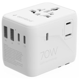 Gembird TPA-2A3C70-01-W Travel adapter Univerzalni 70W