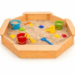 Kinder Home dečiji drveni peskarnik – model sa 8 strana i 4 sedišta, 134,5×134,5 cm ( WSB-1345 )