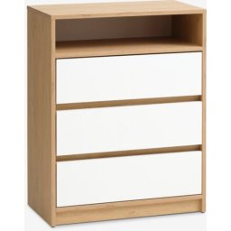 Komoda 3 fioke bela/n.hrast