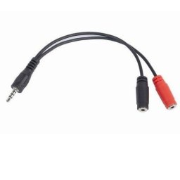 CCA-417 Gembird 2x 3.5 mm(slusalice i mikrofon) adapter na 1x 3.5mm(4 pin) cable, 0.2 m crni
