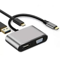 Linkom Adapter-konverter USB Tip C na HDMI 4K/VGA/1xUSB 3.0/Type C