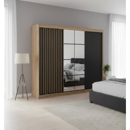 Klizni plakar Koko Hrast/Artisan sa ogledalom 2500x2150x580 ( 830-212 )