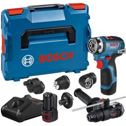 Akumulatorska bušilica/odvrtač Bosch GSR 12V-35 FC + 4 Flexi Click nastavka 12V, 2x3,0 Ah, L-Boxx kofer, 06019H3008