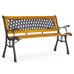 Drvena baštenska klupa sa rešetkastim naslonom 126×51 cm - MultiGarden