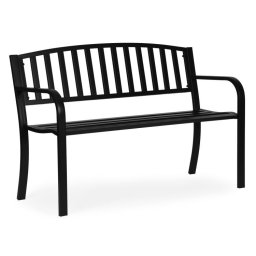Metalna baštenska klupa 120×50 cm sa naslonom, crna - MultiGarden