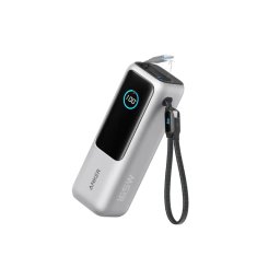 ANKER 25000mAh, 165W, sa ugrađenim USB-C kablom na izvlačenje, Power Bank za laptop srebrni
