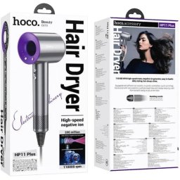 hoco. Fen za kosu sa negativnim jonima, 1600 W, ljubičasti - HP11 Plus Purple