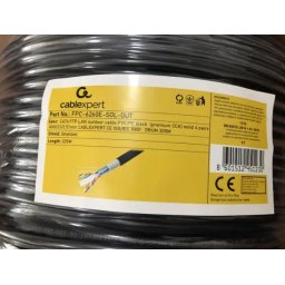 FPC-6260E-SOL-OUT *Gembird, FTP cat.6 Outdoor, solid 23AWG, 0.57mm PREMIUM CCA kotur pun presek 305m
