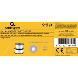 KABL-OPTIC-FTTH-1F-B3 Gembird Opticki kabl 1-vlakno SM G657B3, GJI, transparentni, INDOOR, 1000m