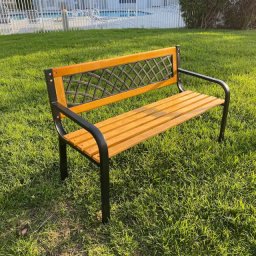 Baštenska klupa od drveta i metala 120x52x74 cm