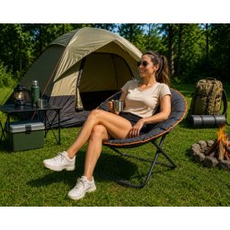 Sklopiva camping stolica sa mekanim punjenjem 80x74x78 cm