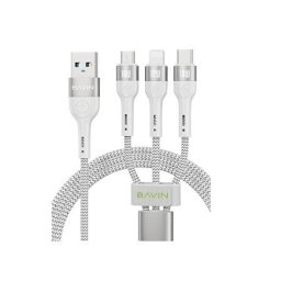 Bavin kabl 18w 3 in 1 micro, type-c, lightning siva - cb365 ( 90140 )